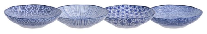 Assiette à Pâtes - Nippon Bleu - 21x5.2cm 4pcs