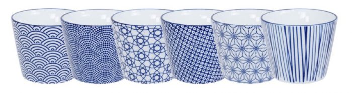 Nippon Blue - Ensemble de tasses - 8.3x6.5cm - 180ml - 6pcs