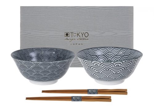 Tokyo Design Studio - Nippon Black - Tayo Giftbox met Eetstokjes - 15.2 x 6.7cm - 2 stuks