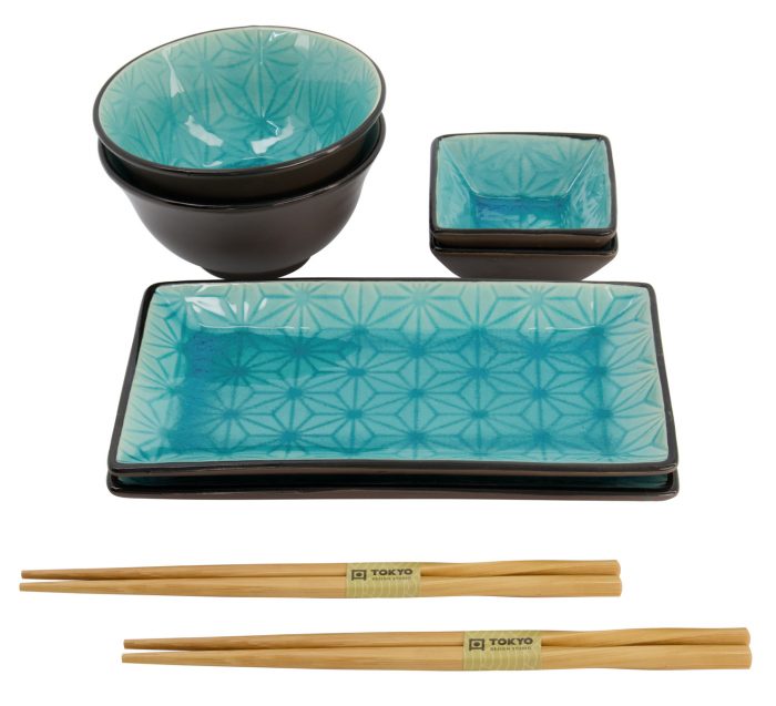 Tokyo Design Studio – Coffret cadeau Glassy Turquoise – Étoiles – 8 pcs