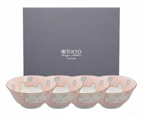 Tokyo Design Studio - Kawaii Cat - Roze Tayokommen Giftset 4pcs - 14.8x7cm
