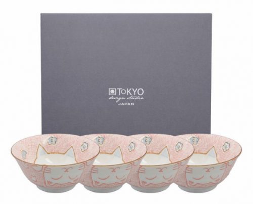 Tokyo Design Studio - Kawaii Cat - Roze Tayokommen Giftset 4pcs - 14.8x7cm