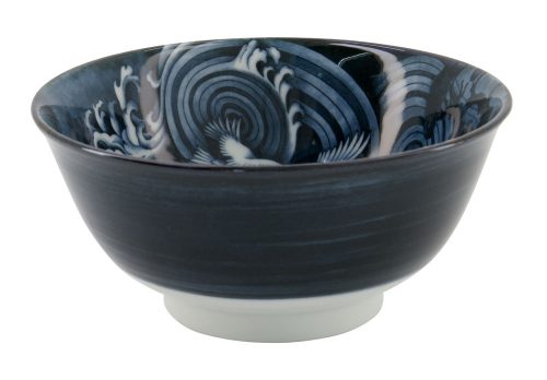 Japonism Crane Tayo Bowl 14.7x6.9cm 500ml Black