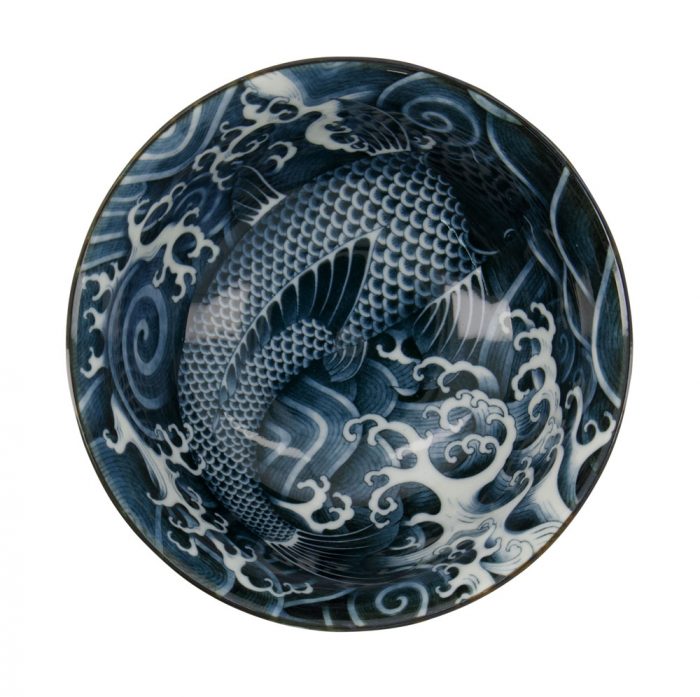 Tokyo Design Studio – Japonism - Carp - Bol Tayo - Noir - 350ml - 12.7x 6.8cm – Image 2