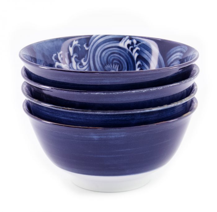 Tokyo Design Studio - Japonism - Bols Tayo - Lot de 4 - 500 ml - Bleu - 14.7x6.9cm – Image 3