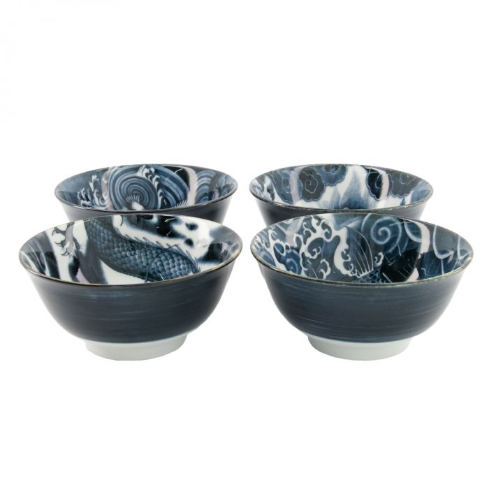 Tokyo Design Studio - Japonism - Bols Tayo - Lot de 4 - 500 ml - Noir - 14.7x6.9cm – Image 2