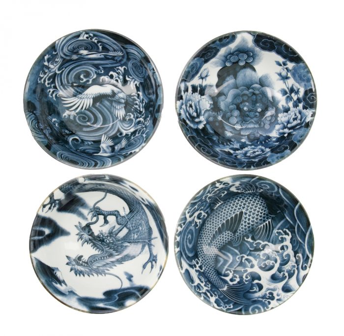 Tokyo Design Studio - Japonism - Bols Tayo - Lot de 4 - 500 ml - Noir - 14.7x6.9cm