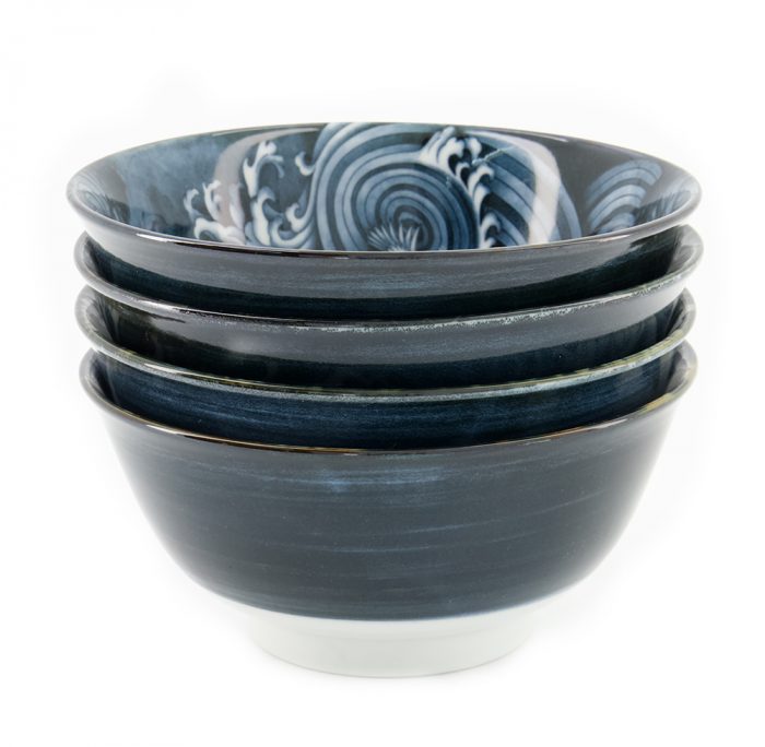 Tokyo Design Studio - Japonism - Bols Tayo - Lot de 4 - 500 ml - Noir - 14.7x6.9cm – Image 3