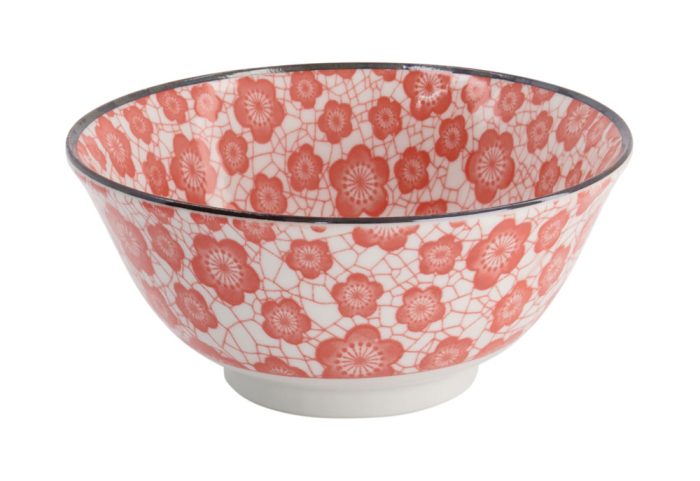 Tokyo Design Studio – Mixed Bowls – Tayo Kom – Ume Kannyu Red – 14.8×6.8cm 550ml