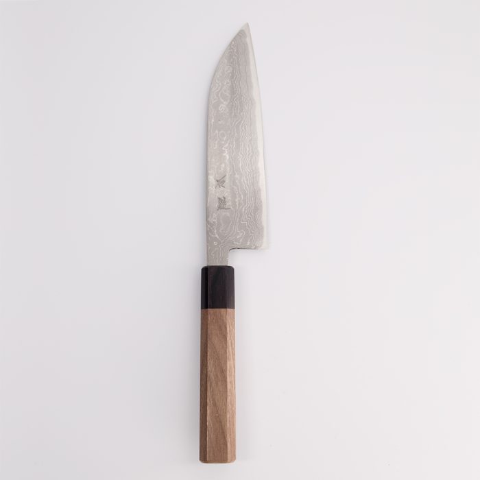 Couteau Ishizuchi - Damas Santoku poli - Bleu 2 - 16,5 cm – Image 2