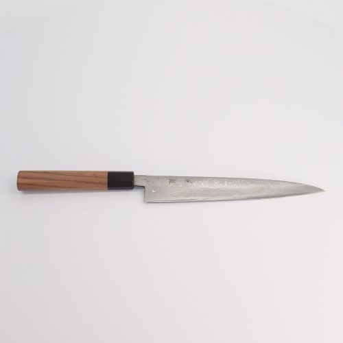 Ishizuchi Mes - Blue2 - Damascus Polished Sujihiki Slicer - 21cm