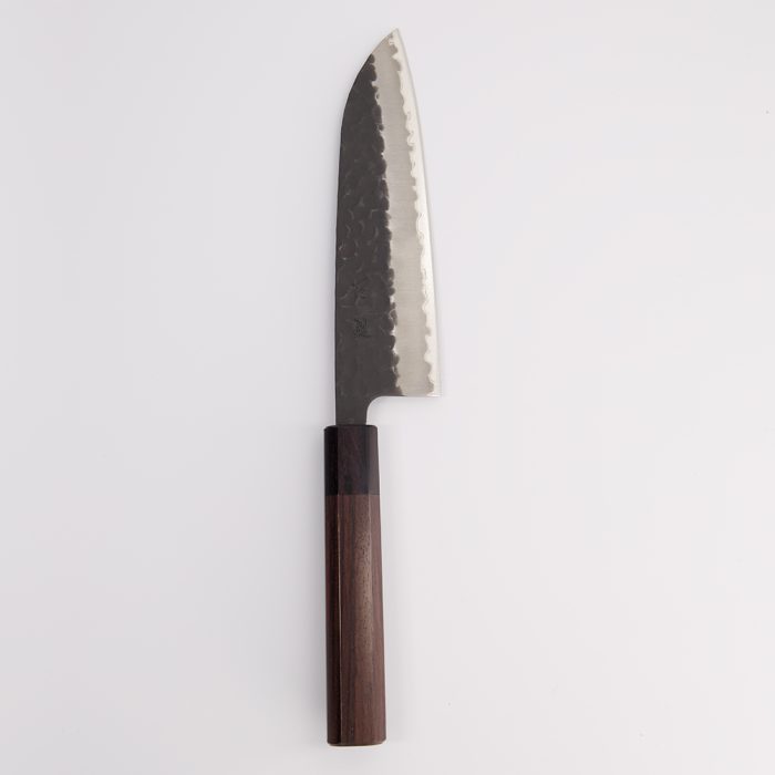 Couteau Ishizuchi Inox - Aogami Super Kurohada - Santoku - Manche Octogone Palissandre - 16,5 cm – Image 4