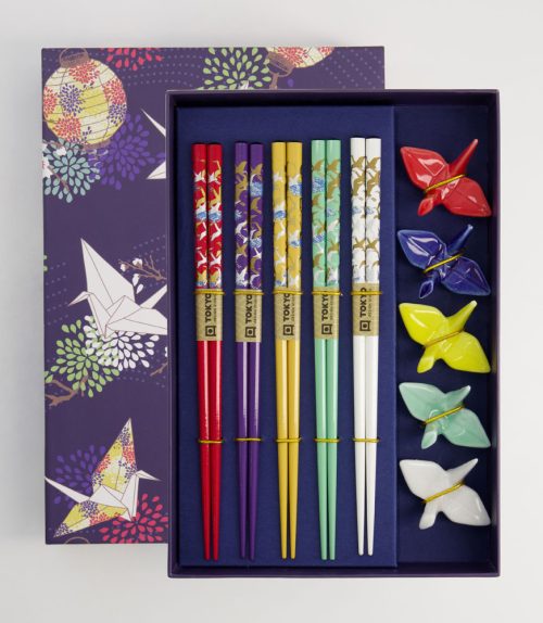 Tokyo Design Studio - Eetstokjes - Giftset - Kraanvogel