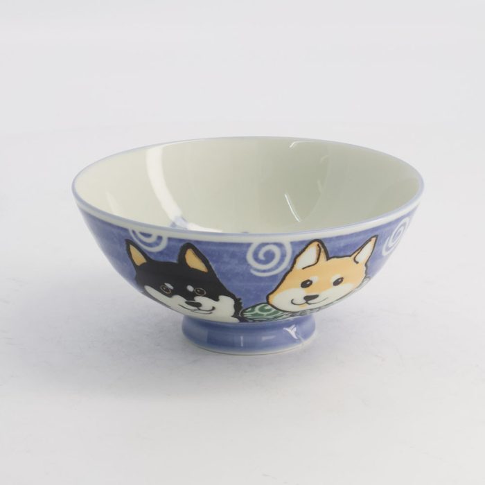 Tokyo Design Studio - Kawaii - Bol à riz - Chien Shiba - Bleu - 14.5×6.5cm 500ml