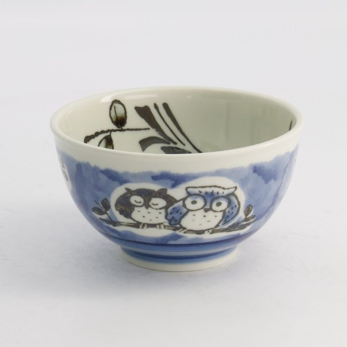 Tokyo Design Studio - Kawaii - Bol à riz - Hibou - Bleu - 13×8cm 400ml