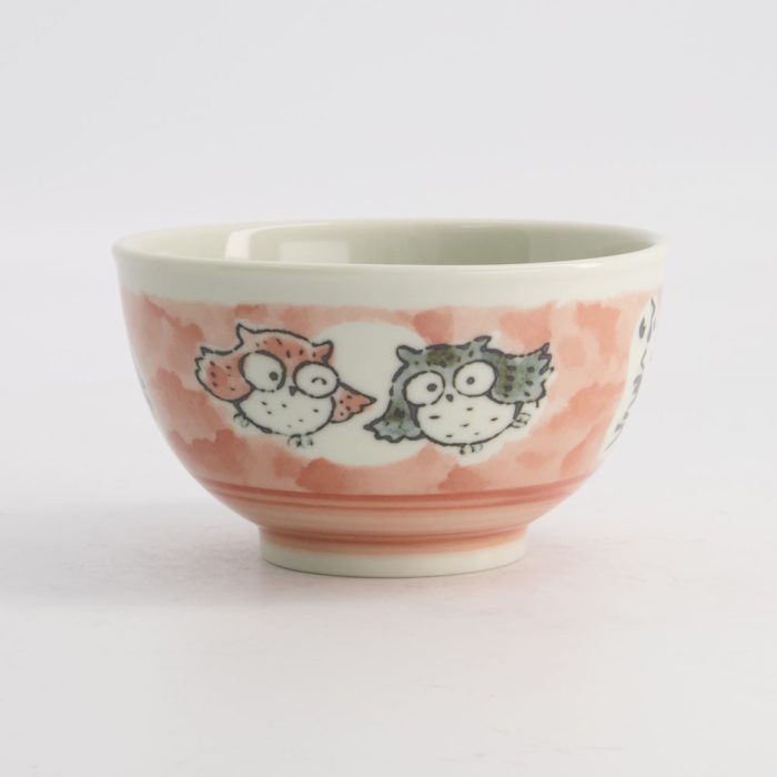Tokyo Design Studio - Kawaii - Bol à riz - Hibou - Rose - 13×8cm 400ml – Image 2