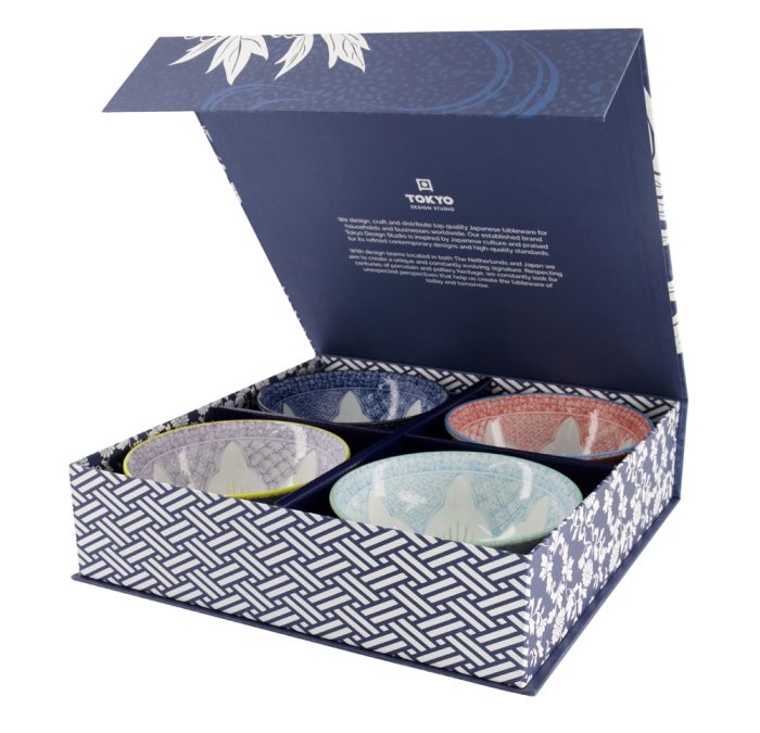 Tokyo Design Studio - Mixed Bowls - Fleurs - Ensemble de Bols Tayo - 4 Pièces - 550ml – Image 2