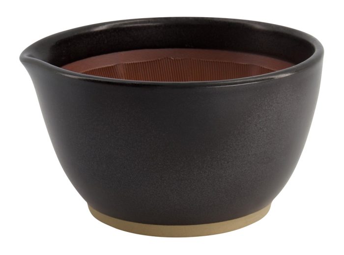 Mortier Bol Suribachi Grand Avec Surface Antidérapante 18,5x10x18cm Noir – Image 3