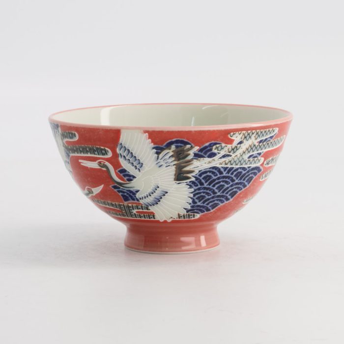 Grue de bol de riz Kawaii de Tokyo Design Studio 11.5x6cm 300ml Rouge – Image 2