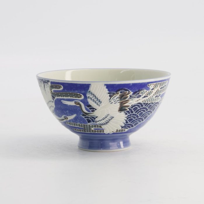 Grue de bol de riz Kawaii de Tokyo Design Studio 11.5x6cm 300ml Bleu – Image 4