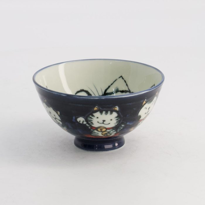 Tokyo Design Studio Kawaii Bol à Riz Chat Neko 11.5x6cm 300ml Bleu