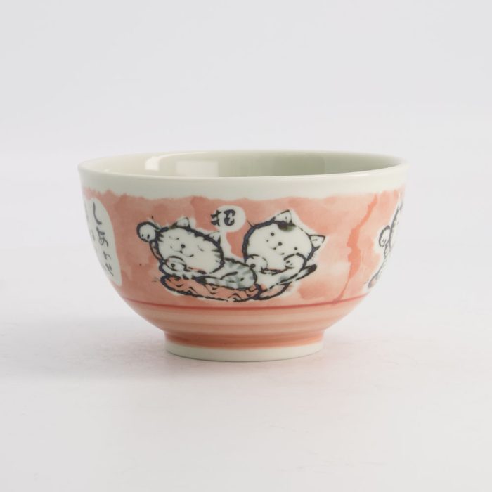 Tokyo Design Studio Kawaii Bol à Riz Chat Neko 16x8cm 600ml Rose – Image 2