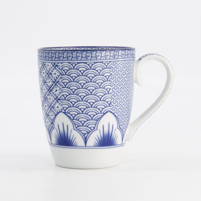 Tokyo Design Studio Mug Fleur de Lys 8,8x10,5cm 350ml Bleu