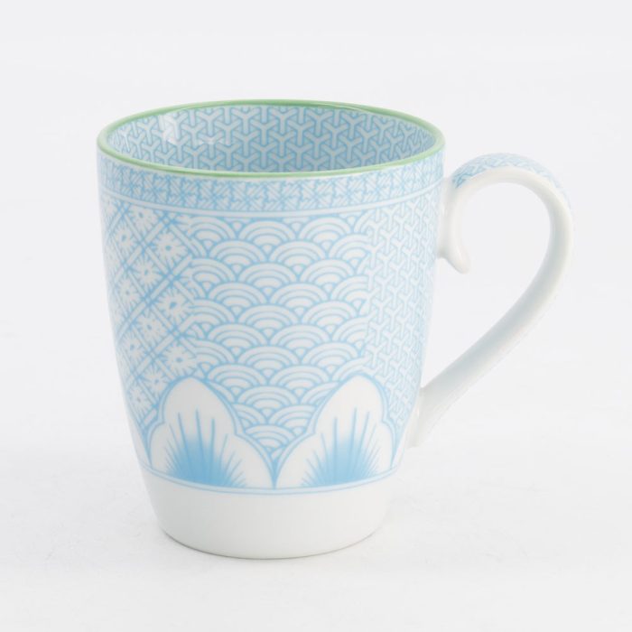 Tokyo Design Studio Mug Fleur de Lys 8,8x10,5cm 350ml Bleu Clair – Image 3