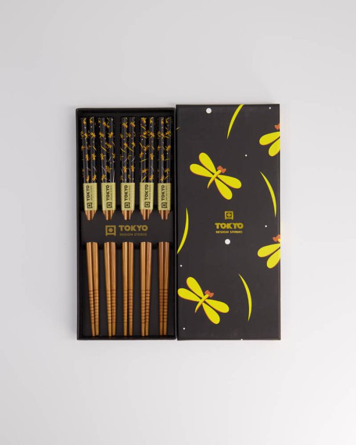 Coffret Cadeau Baguettes Tokyo Design Studio Libellule Jaune