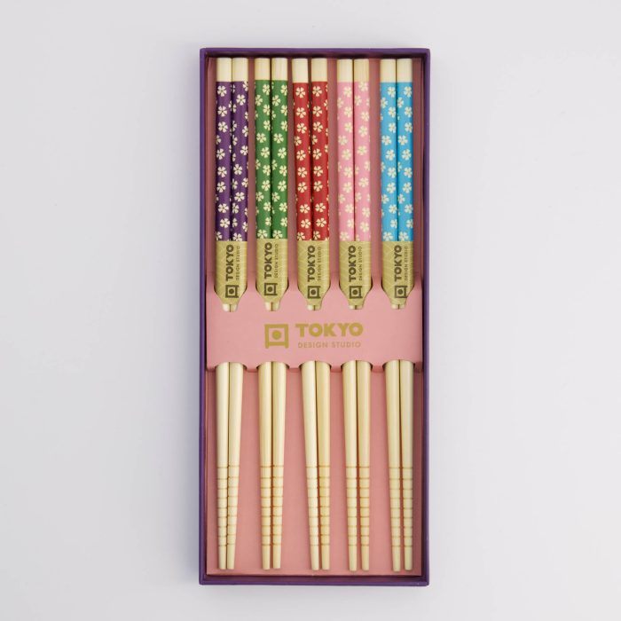 Coffret Cadeau Baguettes Tokyo Design Studio Sakura Bleu Foncé – Image 5