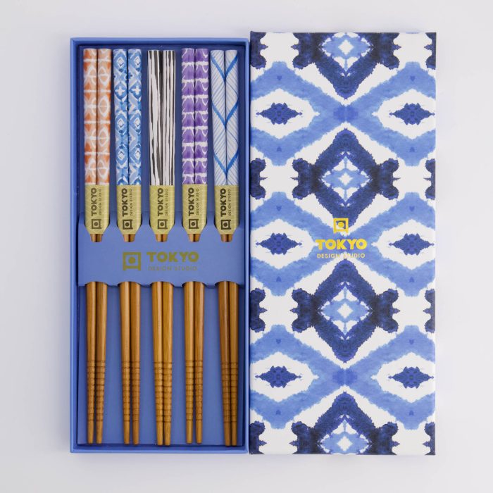 Coffret Cadeau Baguettes Tokyo Design Studio Bleu Kasuri