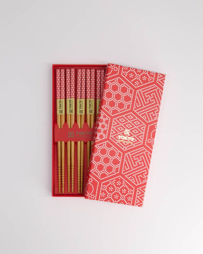 Coffret Cadeau Baguettes Tokyo Design Studio Rouge Multi Patterns – Image 2