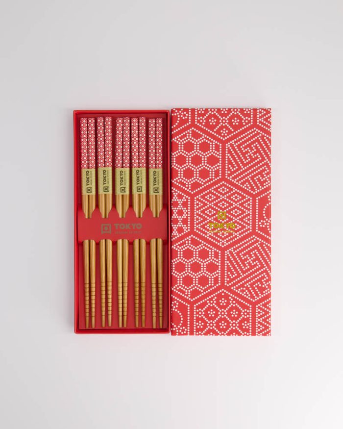 Coffret Cadeau Baguettes Tokyo Design Studio Rouge Multi Patterns