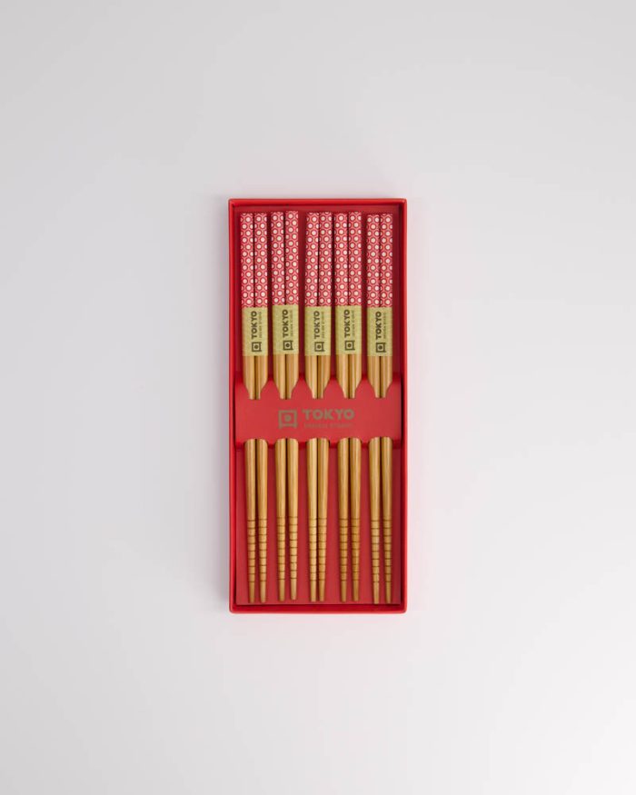 Coffret Cadeau Baguettes Tokyo Design Studio Rouge Multi Patterns – Image 4