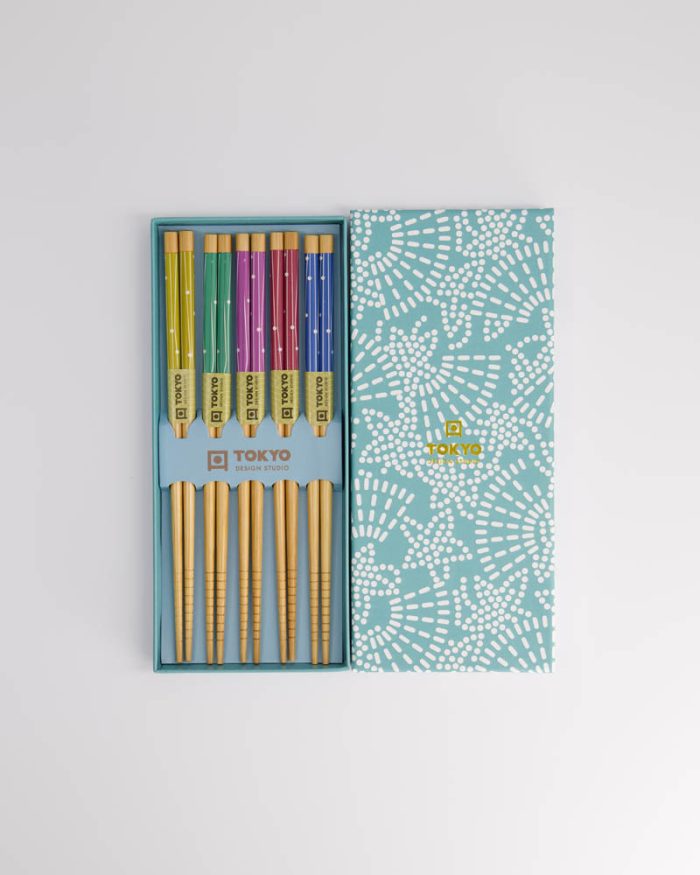 Coffret Cadeau Baguettes Tokyo Design Studio Etoile Bleu Clair
