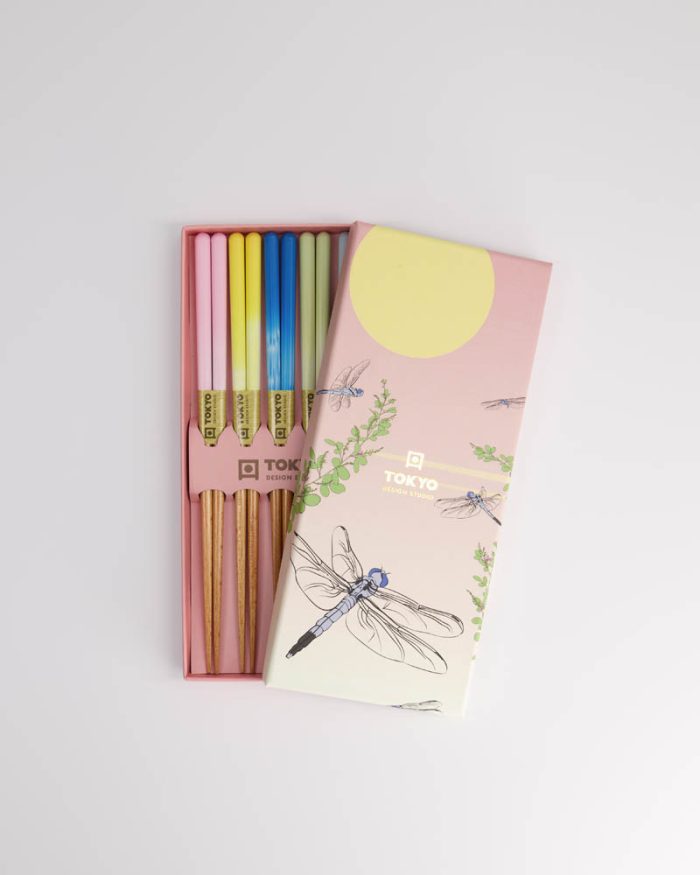 Coffret Cadeau Baguettes Tokyo Design Studio Libellule Rose – Image 2