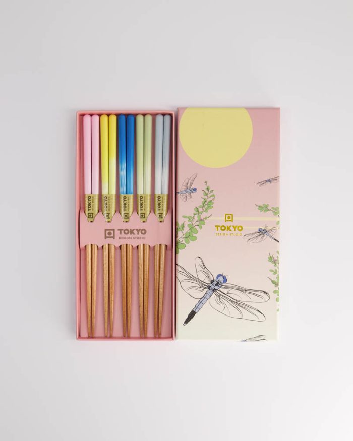 Coffret Cadeau Baguettes Tokyo Design Studio Libellule Rose