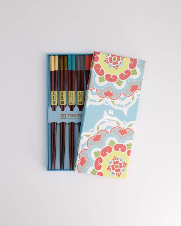 Tokyo Design Studio Coffret Cadeau Baguettes Mandela Bleu – Image 2
