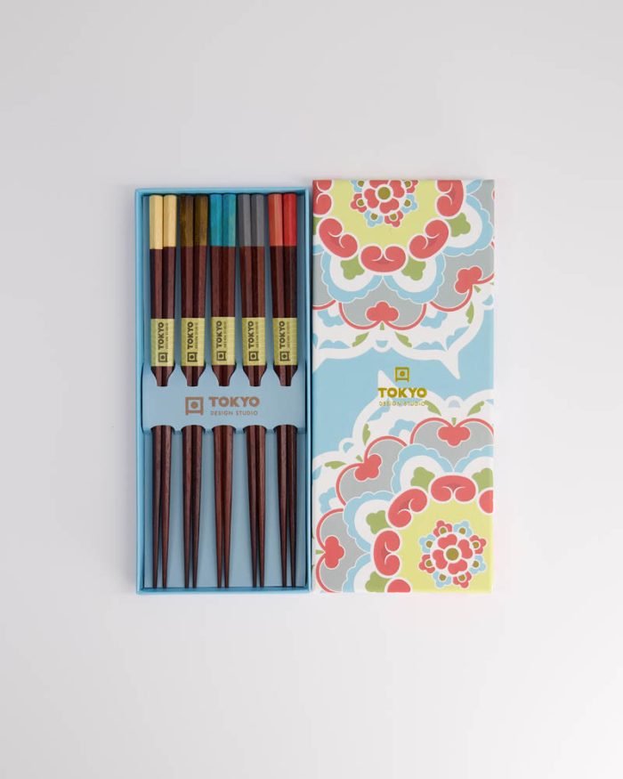 Tokyo Design Studio Coffret Cadeau Baguettes Mandela Bleu