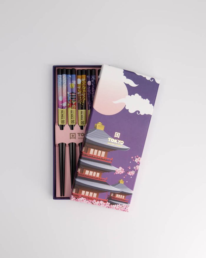 Coffret Cadeau Baguettes Tokyo Design Studio Purple Temple – Image 2