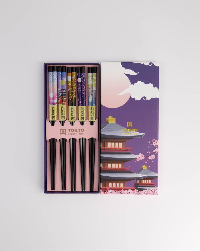 Coffret Cadeau Baguettes Tokyo Design Studio Purple Temple