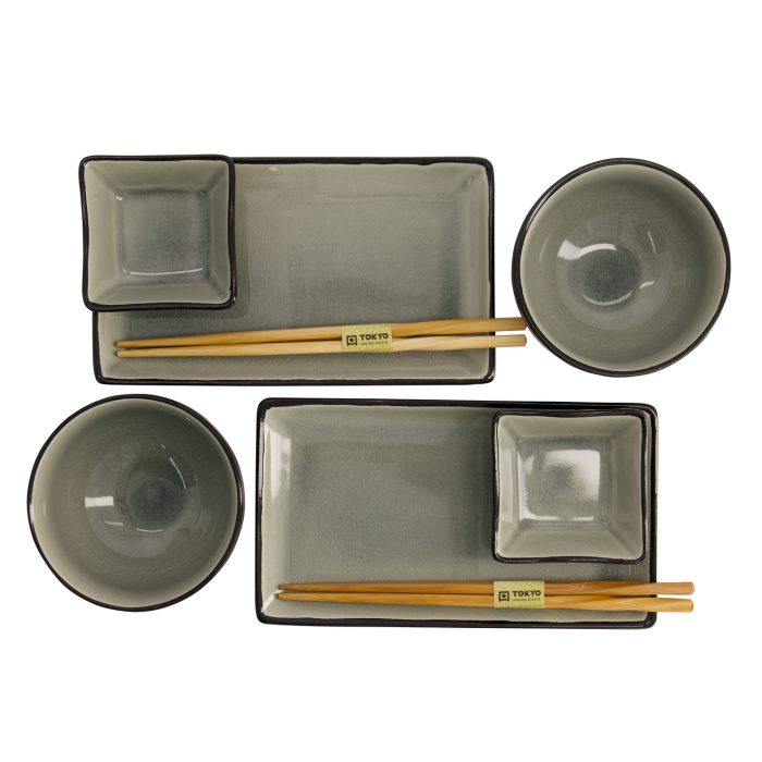Tokyo Design Studio - Glassy Grey - Vaisselle Sushi - 8 pièces - 2 personnes – Image 3