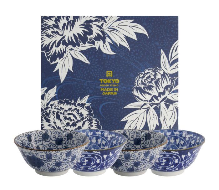 Tokyo Design Studio Coffret Cadeau Bols 14.8x6.8cm 550ml 4pcs Karakusa