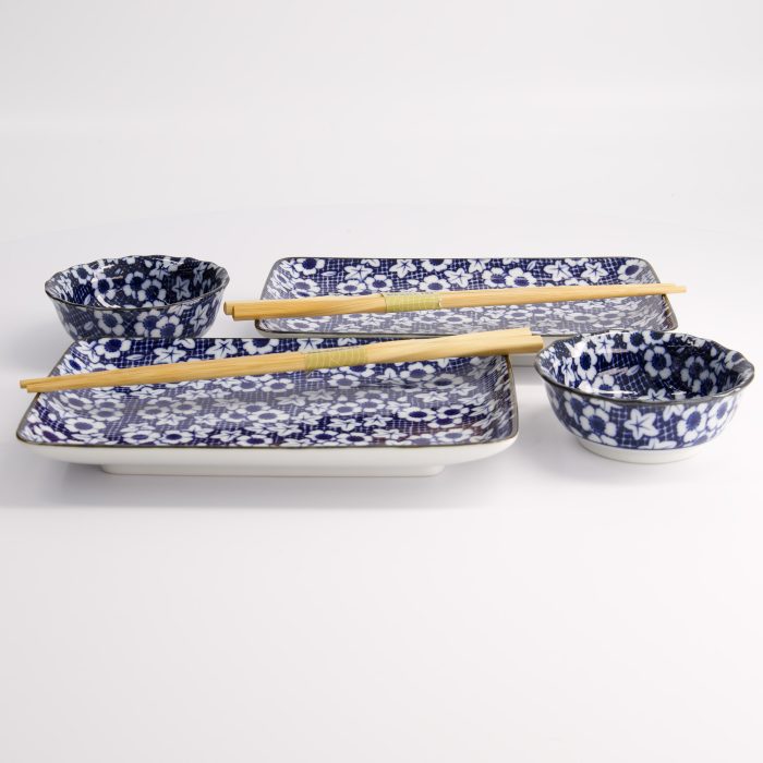 Tokyo Design Studio Nuome Shunjyu Sushi coffret cadeau 4 pièces avec baguettes – Image 4