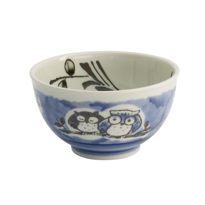 Tokyo Design Studio- Kawaii- Bol à Riz- Chouette- 13x8cm 400ml Bleu
