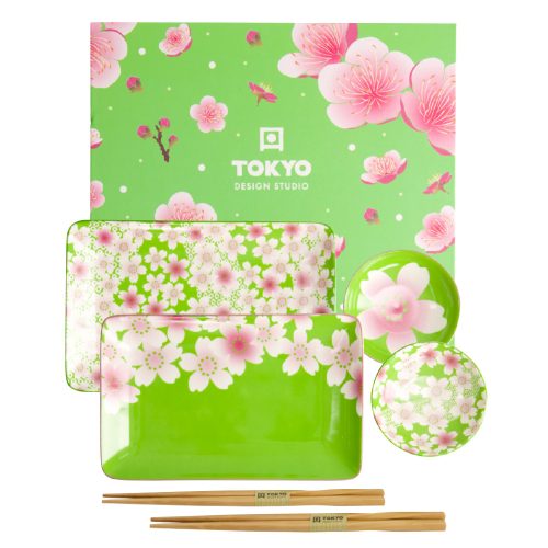 Tokyo Design Studio - Kawaii - Flower - Sushi Set - 6-delig - 2 Persoons