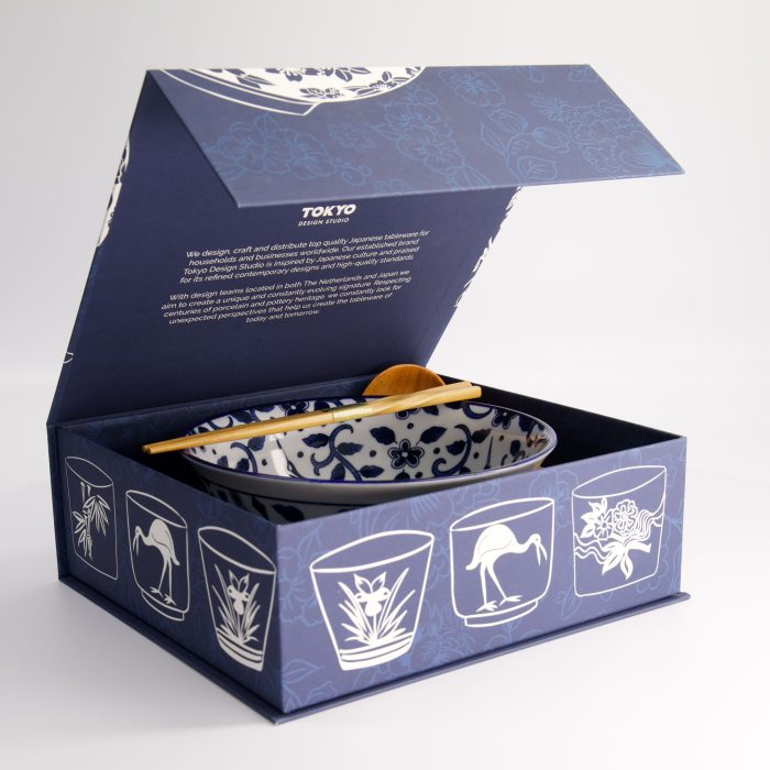 Tokyo Design Studio - Tokyo Blue - Maizuru - Bol de Ramen - Coffret Cadeau - 3 pièces - 1300 ml – Image 2
