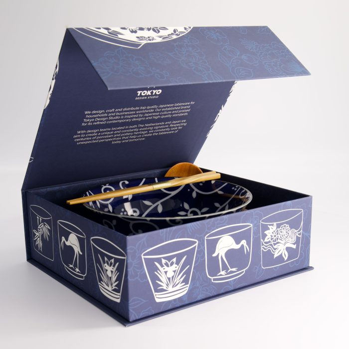 Tokyo Design Studio - Tokyo Bleu - Motif Karakusa - Bol de Ramen - Coffret Cadeau - 3 pièces - 1300 ml – Image 6