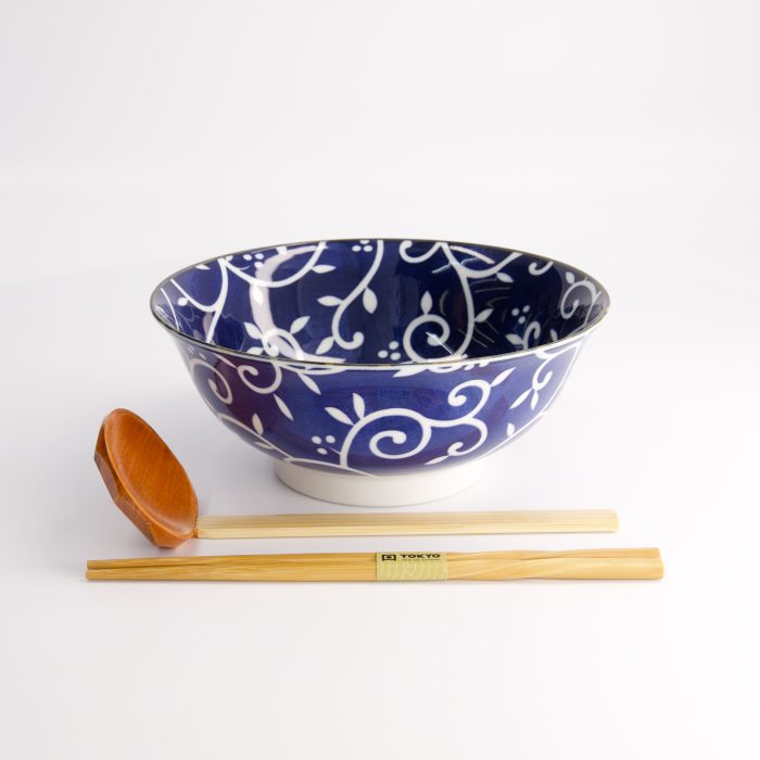 Tokyo Design Studio - Tokyo Bleu - Motif Karakusa - Bol de Ramen - Coffret Cadeau - 3 pièces - 1300 ml – Image 5