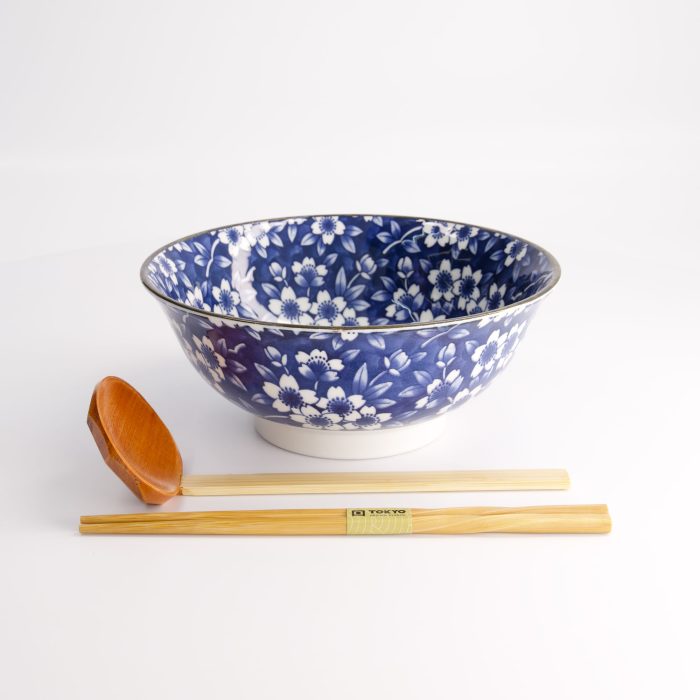 Tokyo Design Studio - Tokyo Blue - Sakura - Bol à ramen - Ensemble-cadeau - 3 pièces - 1300 ml – Image 6